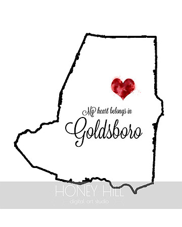 Goldsboro Heart (other towns available!)