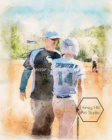 Sports Portraits by Honey Hill Art Studio