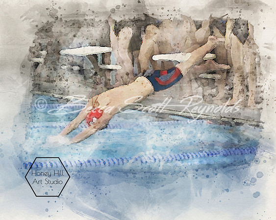 Sports Portraits by Honey Hill Art Studio