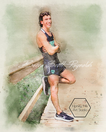Sports Portraits by Honey Hill Art Studio