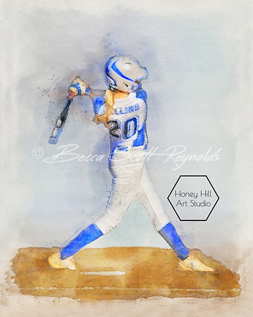 Sports Portraits by Honey Hill Art Studio