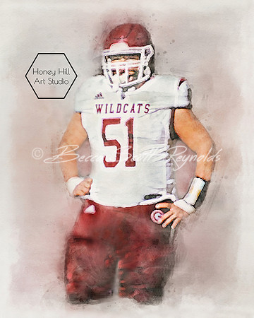 Sports Portraits by Honey Hill Art Studio