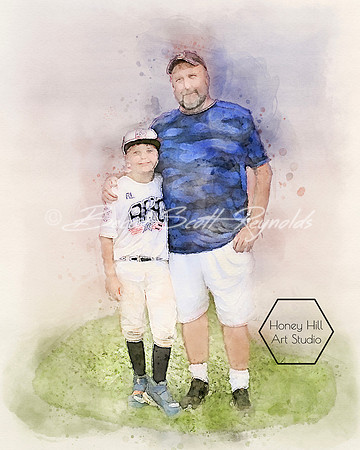 Sports Portraits by Honey Hill Art Studio