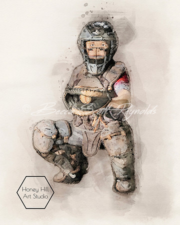 Sports Portraits by Honey Hill Art Studio